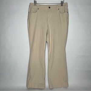 Coldwater Creek Beige Tan Womens‎ Khaki Beige Stretch Jeans Pants Size 12 Hemmed